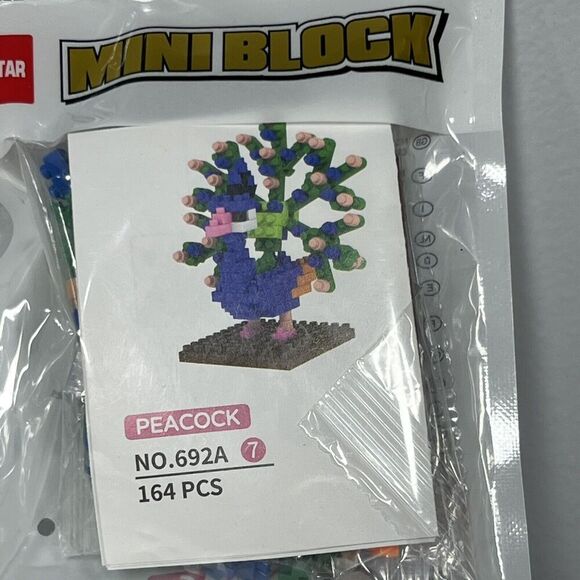 Dr Star Mini Block Peacock No. 692A -7 164 Piece Building Set - Picture 2 of 3